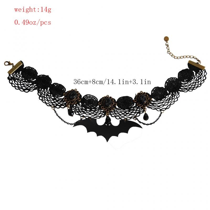 Collar Retro de encaje Simple para mujer, collar de encaje para mujer, collar de encaje para mujer, joyería de Halloween, ,