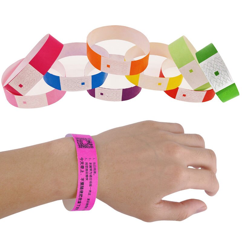100 Count TYVEK Wristbands 3/4" PAPER WRISTBANDS For EVENTS wedding favors