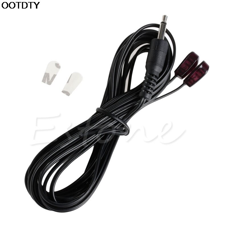 2.9M Dual Infrared IR Emitter Extension Cable with 3.5mm Plug For TV set STB DVD #L060#