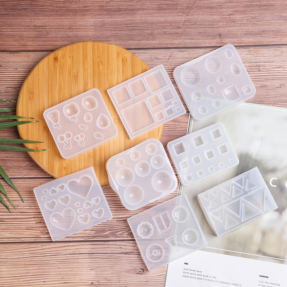 Resin Silicone Pendant Molds Dropping Glue Transparent Cube Triangle Craft DIY Earrings Necklace Mould Jewelry Making Tool