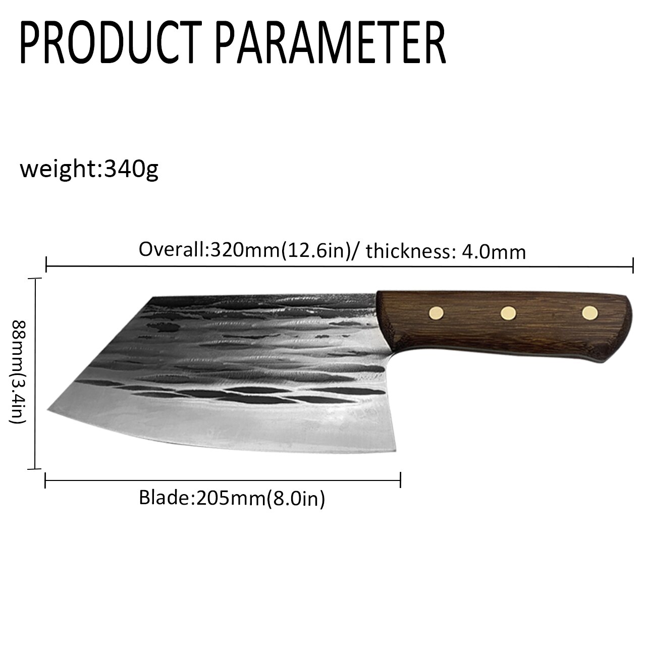 Chef Knife Hand-forged Butcher Knife Stainless Steel Bone Chopping Knife Meat Vegetables Slicing Cleaver High Hardness Kitchen