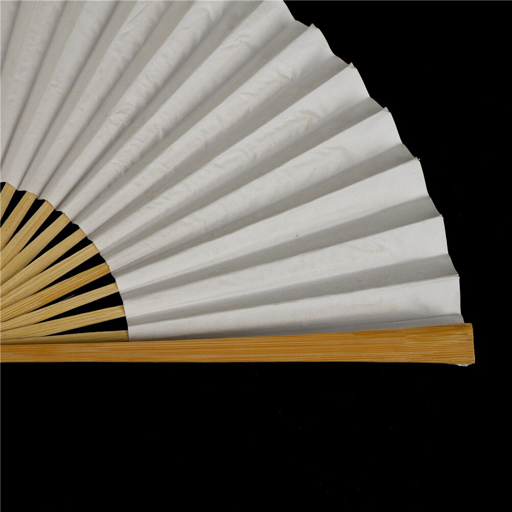 1/2pcs White Folding Paper Plain White Hand Fan Painted Handmade Wedding Party Favors Photo Props