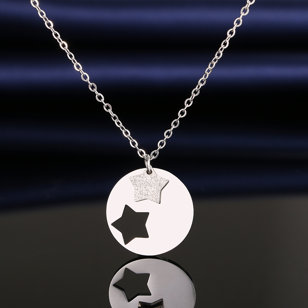 Collane in acciaio inossidabile stella glassata doppi accessori squisita collana a catena con ciondolo di moda per gioielli da donna i migliori regali