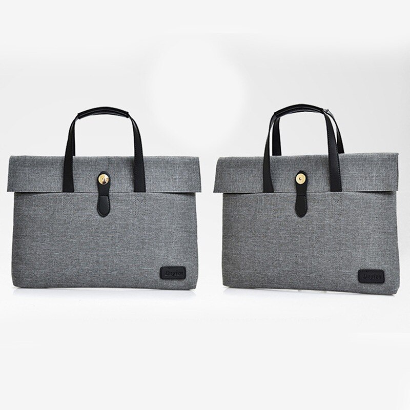 Women Men Briefcase Unisex Zipper Laptop Bag Multifunction Liner Bag Computer Handbag Retractable Handle Computer Case: gray