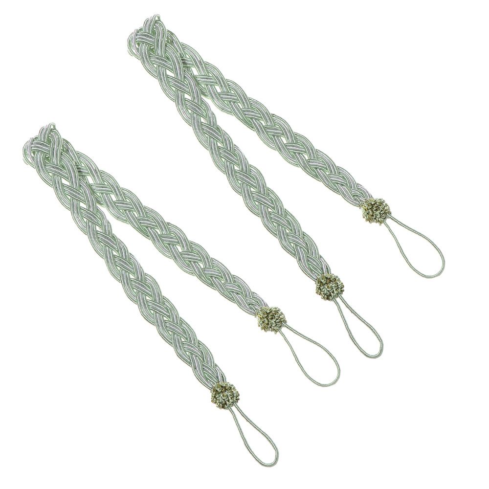 2PCS Braided Satin Rope Curtain Tie Backs Tiebacks Holdbacks Curtain Voile Strap