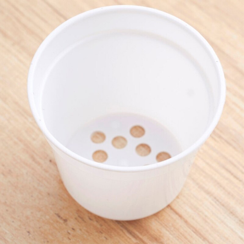 Round Flower Pots with Drainage Holes Mini Flower Pots, Suitable for Transplanting Nursery Seedlings (White 40)