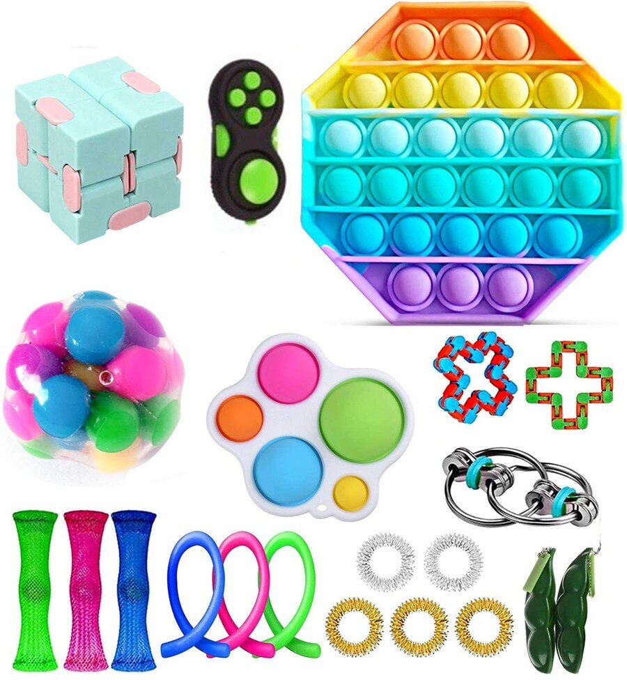 1 set Fidget juguete barato sensorial Fidget Pack de juguetes para los niños o los adultos juguete de descompresión fidjets pack de juguetes антистресс: C