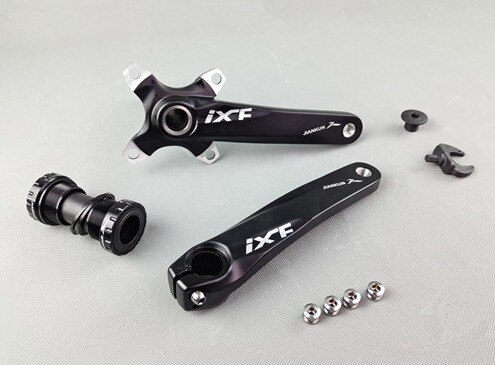 Aluminium fiets crank tandwiel mountainbike trapas crank gegroefde schijf mtb 104 bcd fiets onderdeel voor xt  m610 m590: Zwart