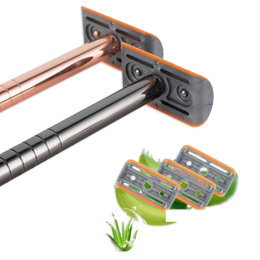 Whityle 03T Innovate Safety Razor Double Edge Blade Aluminum Alloy Shaving Razor With Lubrication Strip For Men Women