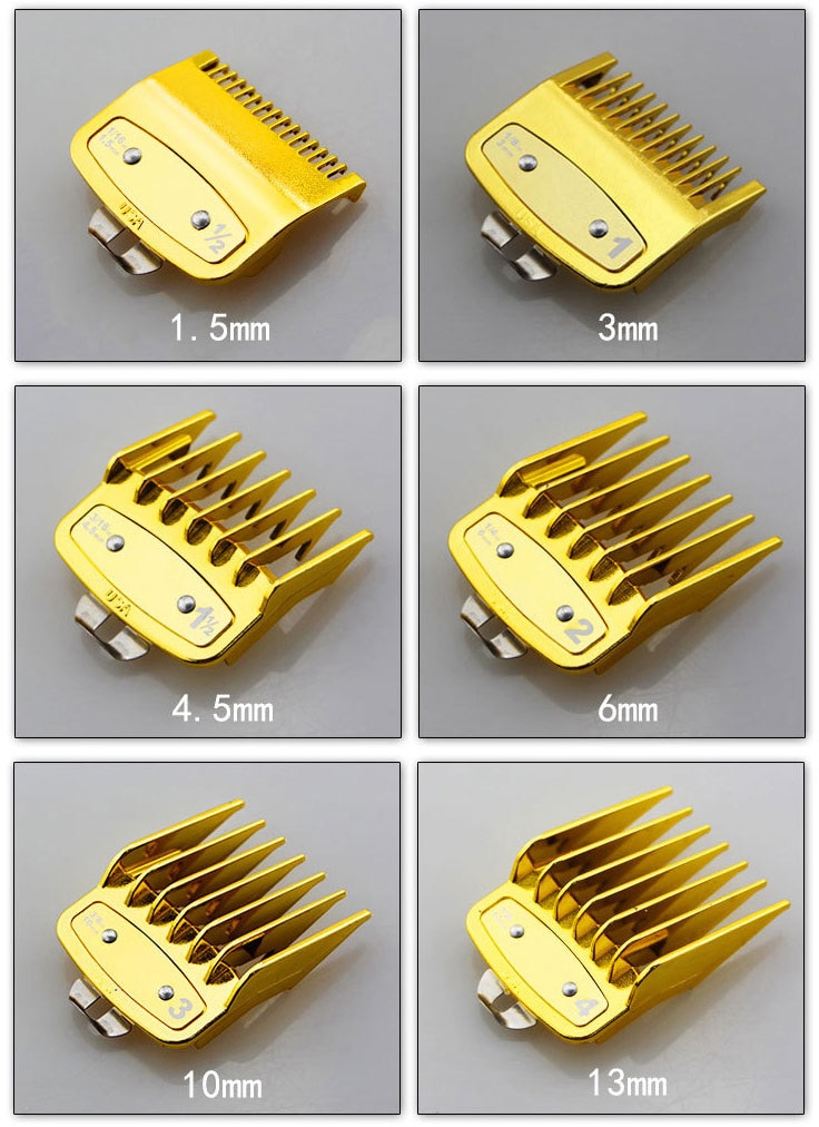 10pce Hair Clipper Limit Comb Guide Attachment Size Barber Replacement 3/6/10/13/16/19/22High /25/1.5/4.5mm