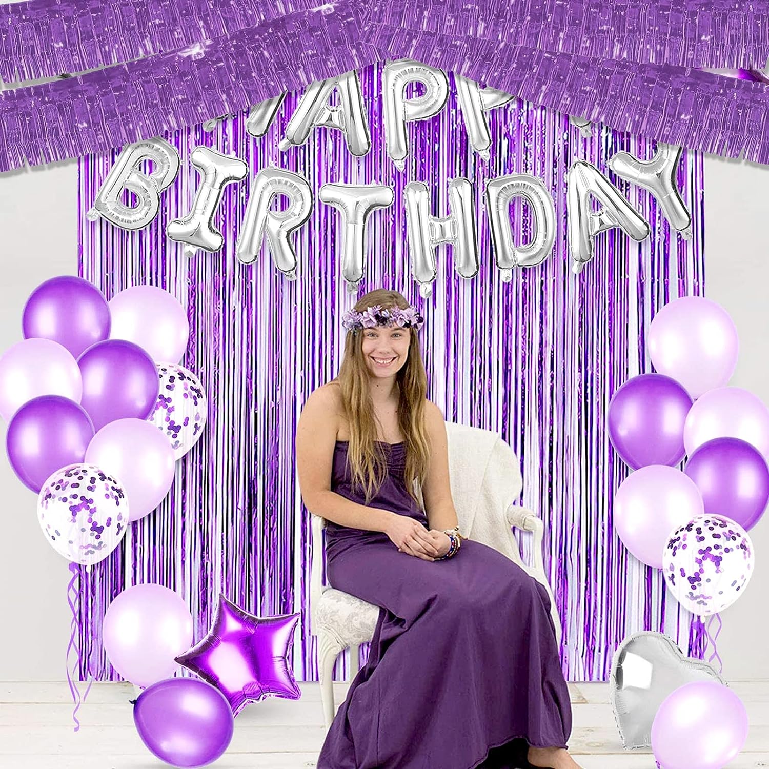 Guirnalda de flecos de aluminio, banderines de 30x300CM para colgar en la pared, cortina, telón de fondo, decoración para boda, de cumpleaños