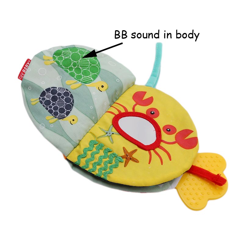 Tiere Fisch Weichen Tuch Spaß Buch Baby Intelligenz Entwicklung BB Sounds Lernen Bild Erkennen Ruhig Buch Rassel Spielzeug