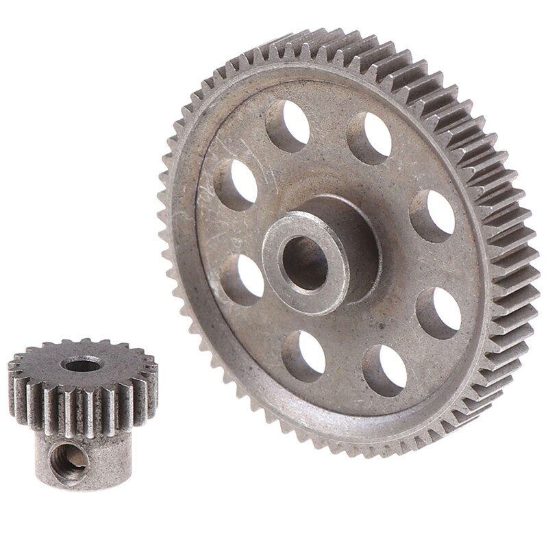 2pcs (21t + 64 t) 11184 & 11181 Differential Metal Main Gear 64t Motor Gear 21t Cap Omtrek 1/10 94170 Auto