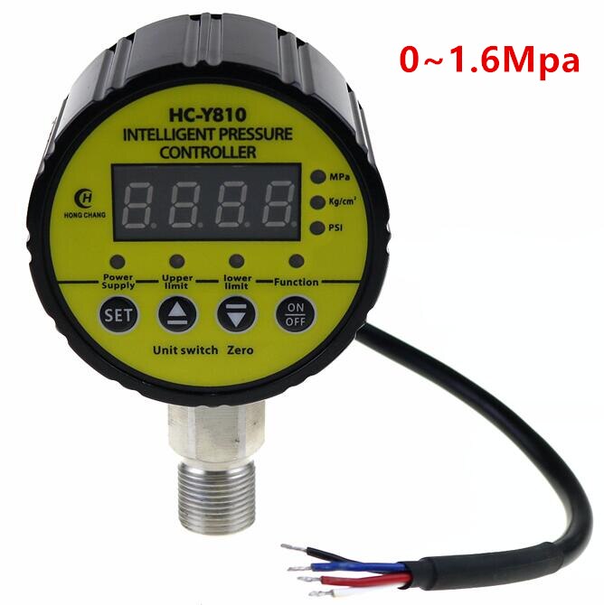 AC220V 1.6 Mpa Digitale Elektrische Contact Manometer Digitale Manometer Radiale Lekkage Kortsluiting Bescherming