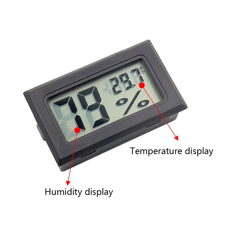 Mini digital termometer lcd bekväm temperatur- och fuktighetsmätare hygrometer kyltermometer bärbar mätare