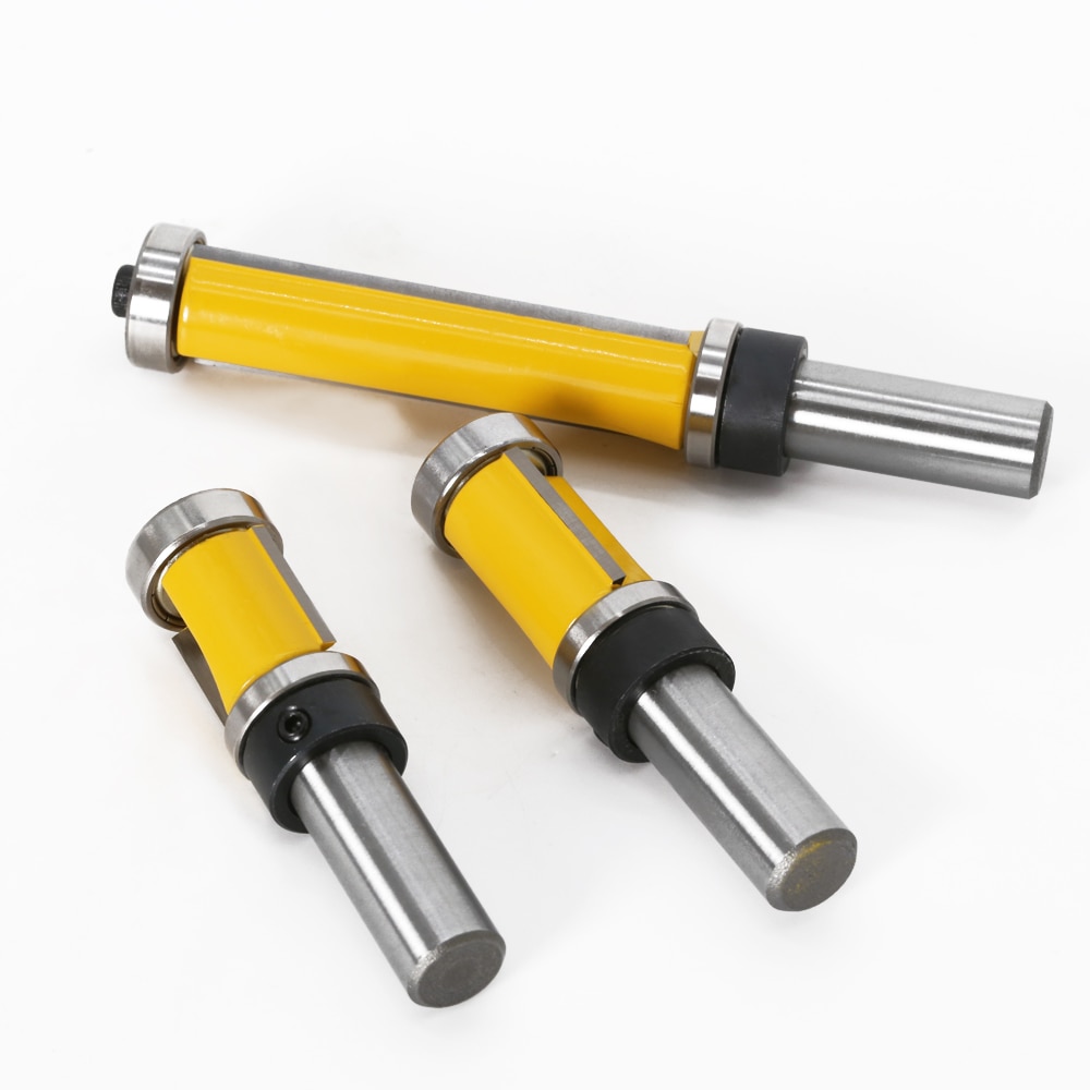 Fresa de mango de 1/2 &quot;, 12,7 MM, 12MM, tallado de madera, enrutador de corte al ras, broca de rodamiento superior e inferior, 1-1/2&quot; H, corte para carpintería, 1 ud.