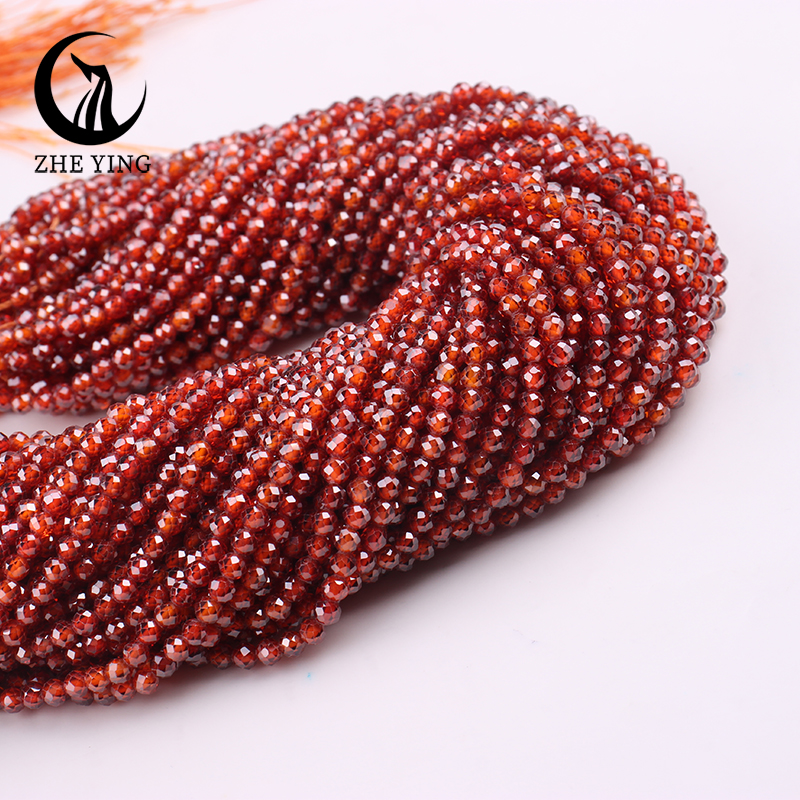 Zhe Ying 3mm Faceted Dark Blue Zircon Beads Small AAA Cubic Zirconia Beads for Bracelet Making DIY Jewelry Accessories: Light Pink