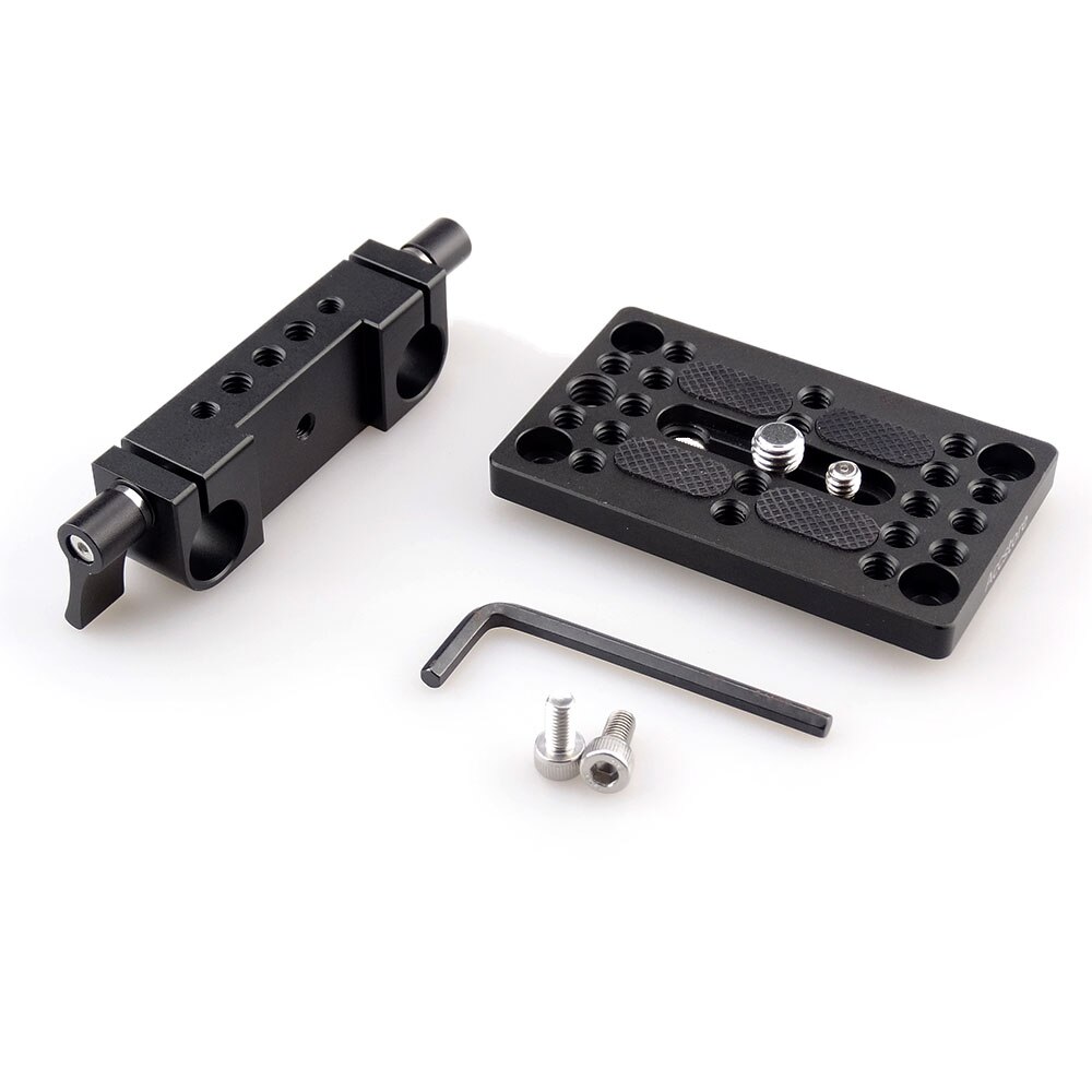 MAGICRIG Camera Baseplate Mounting Plate Tripod Mounting Plate with 15mm Rail Rod Clamp for Rod Support DSLR Camera Rig