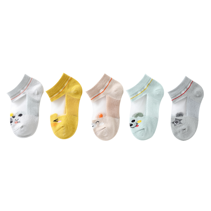 5 Pair Summer Baby Socks Newborn Boys Cartoon Thin Comfortable Breathable Cotton Toddler Girls Socks for 0~6Year