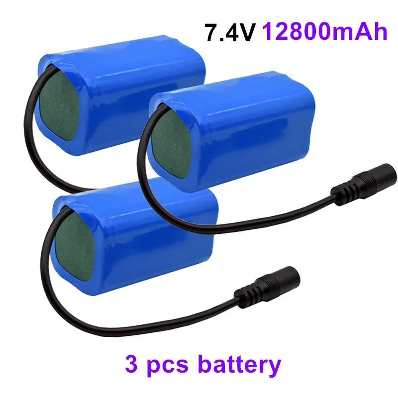 Batería Lipo para buscador de peces de Control remoto, piezas de repuesto para barco de cebo de pesca, Juguetes RC, accesorios 2S V 7,4 mah, T188 T888 12800-5: Azul