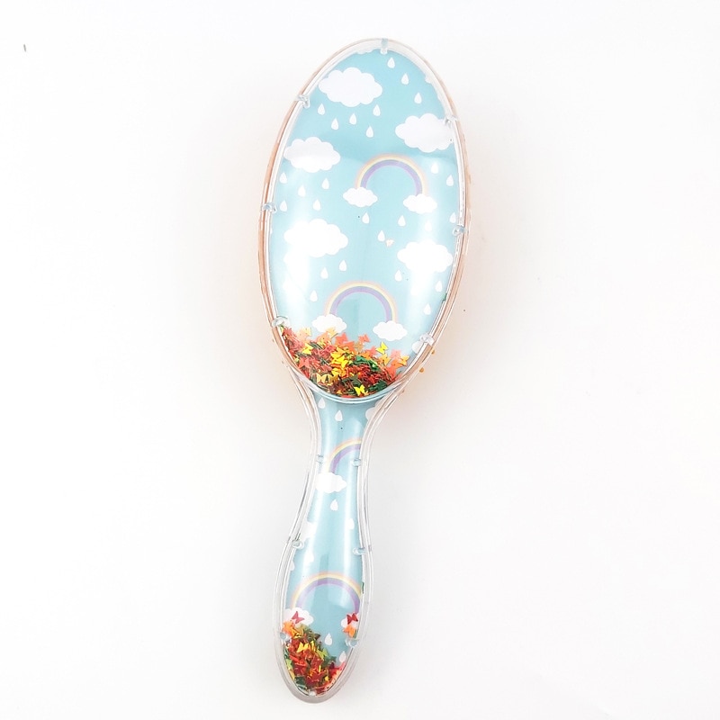 Cartoon Cute Unicorn Animal Sequins Anti-static Hair Brush Massage Comb Shower Wet Detangle Hair Brush Salon Hair Styling Tools