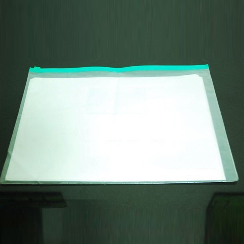 2Pcs Clear Portable Waterproof Filing Bag Zip Folder Pencil Pen Case Bag Pouch