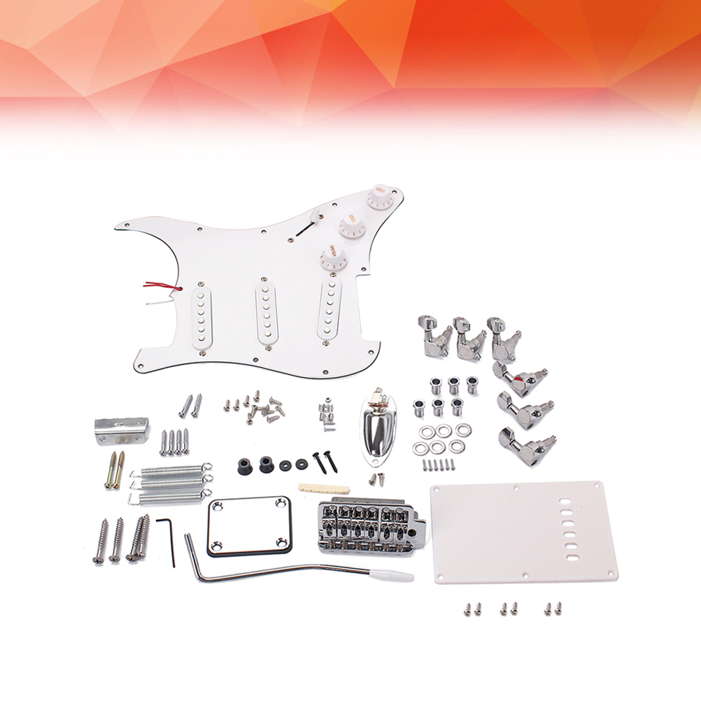 1PC DIY Electric Guitar Kit ST Style Guitar Building Set with Screws Back Cover Bridge System