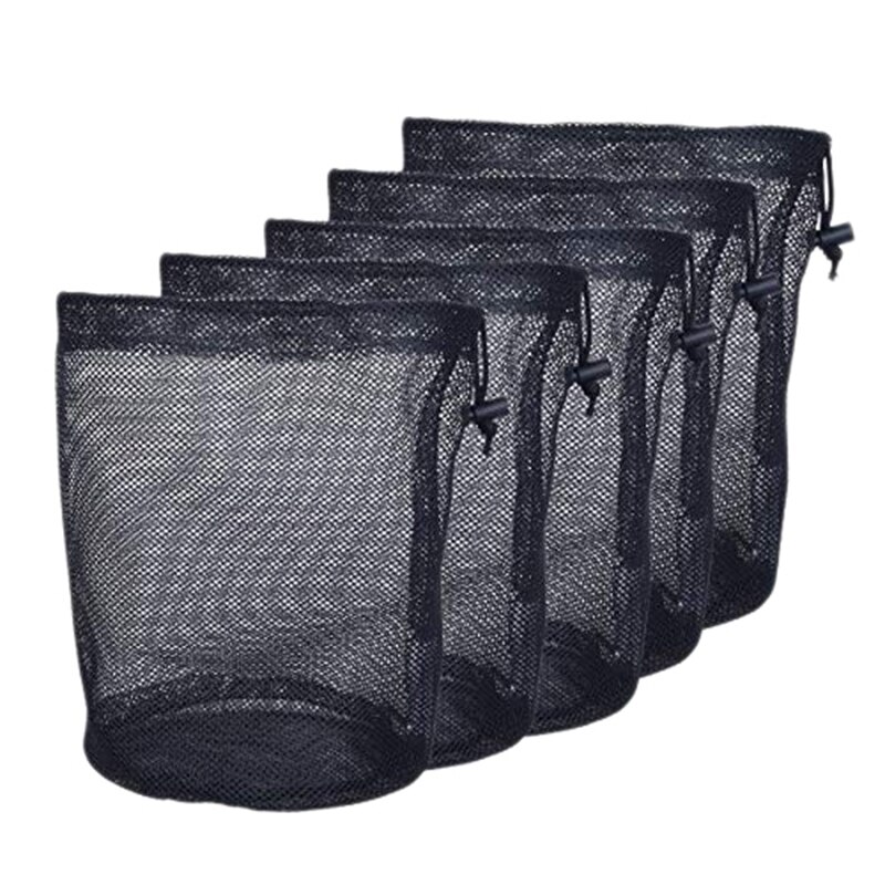 5 PCS Durable Nylon Mesh Ditty Bag for with Drawstring Lock Closure Net Bag for Toys ,Balls: Default Title