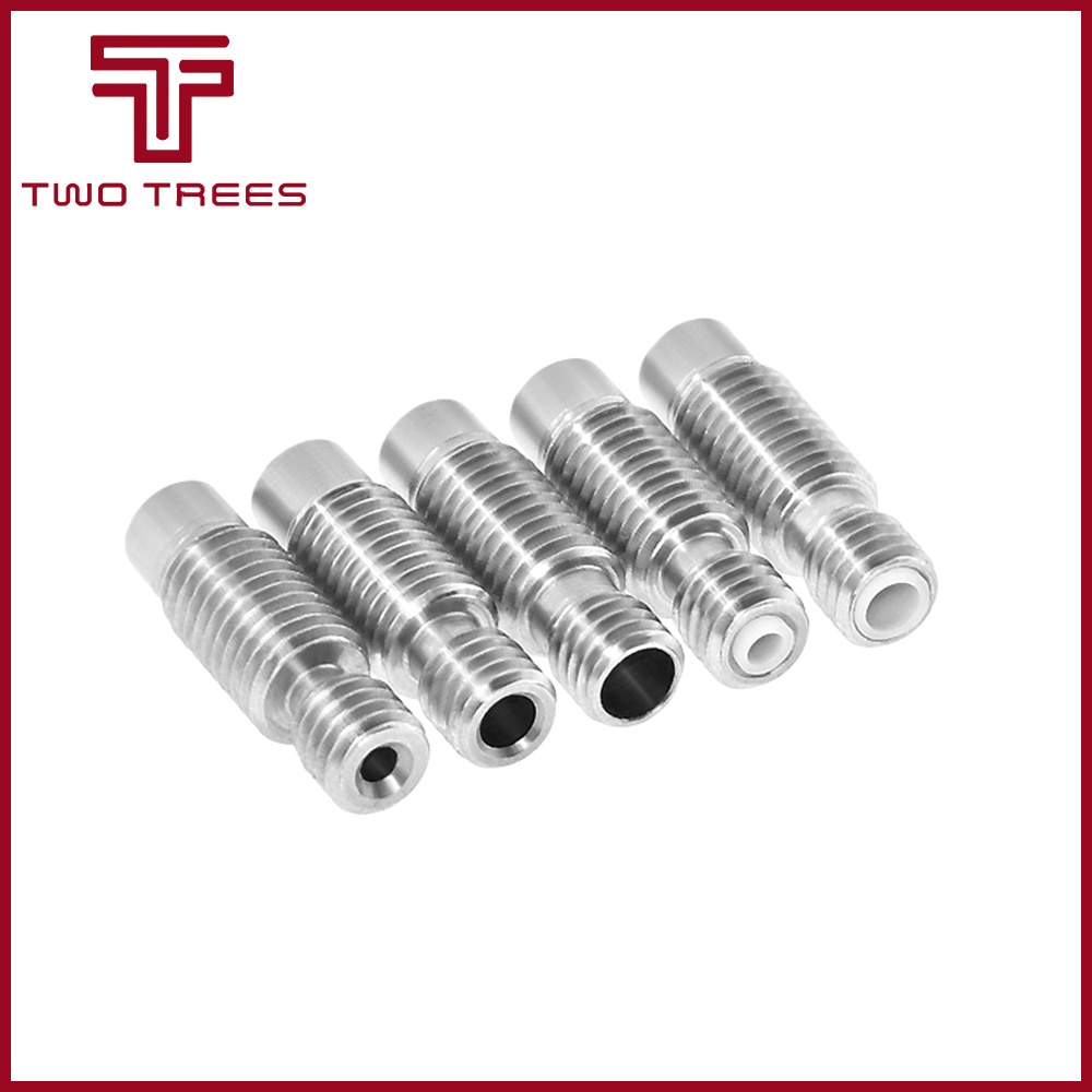 5pc 3d printer nozzle keel, geheel van metaal of buis  or 4.1mm doorlopende gaten voor 3d v6 1.75mm 3mm extruder uiteinde j-kop