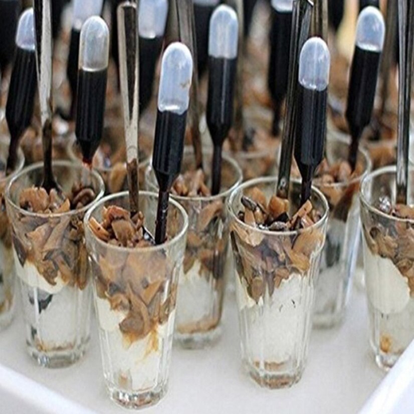 50Pcs Dropper Squeeze For Cake Ice Cream Plastic Straw Heart Round Cylindrical Dessert Baking Tools Injector Kitchen Supplies