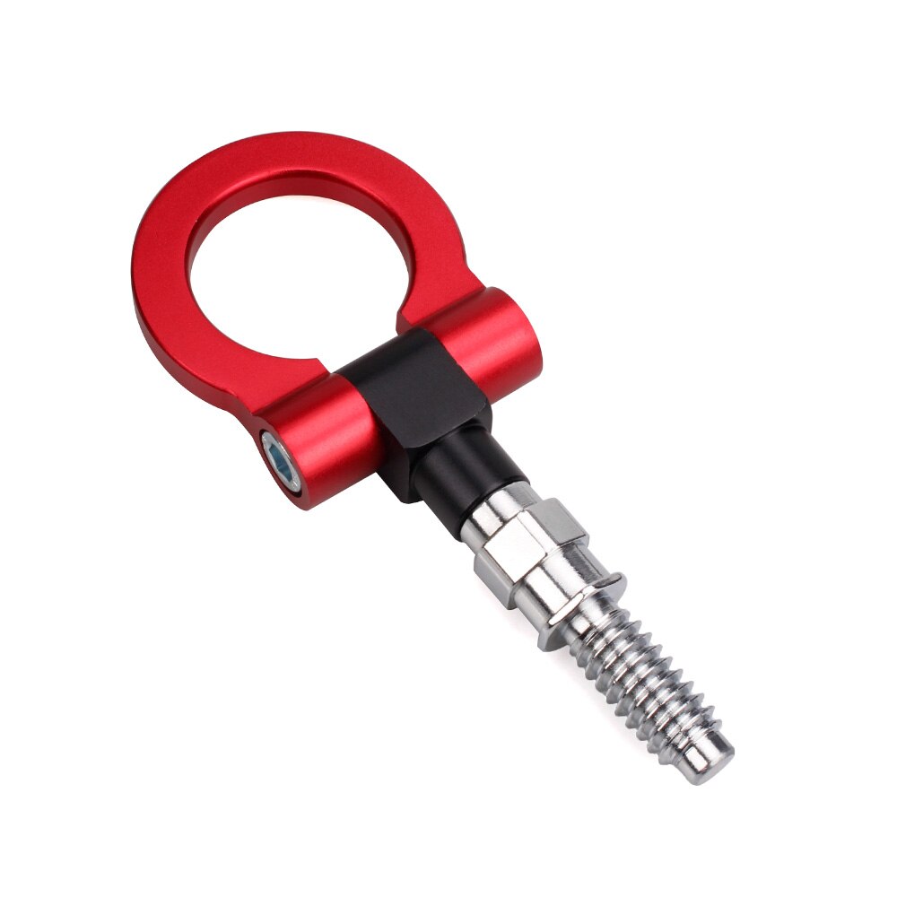 Universal Car Styling Trailer Hooks Sticker Car Auto Rear Front Trailer Simulation Racing Ring Vehicle Racing Towing Hook: Red