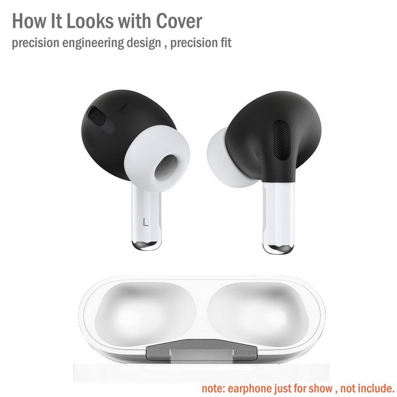 TENNMAK Non Slip Silicone Ear Cover Eartips Compatible with AirPods Pro Eartips Skin Cover Case (fit in the case)