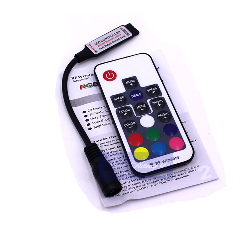 17key DC5-24V 3x4A Mini RF Wireless Remote RGB led Controller 5050 2835 RGB LED strip