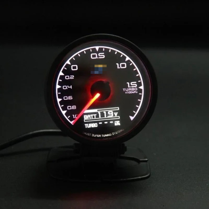 Greddi Messgeräte 62 mm 7-Farben-Schub-Messgerät, Auto-Messgerät, Multi D/A, LCD-Anzeige, Ölpresse, Drehzahl, Turbo-Vakuum-Wassertemperatur mit Sensor