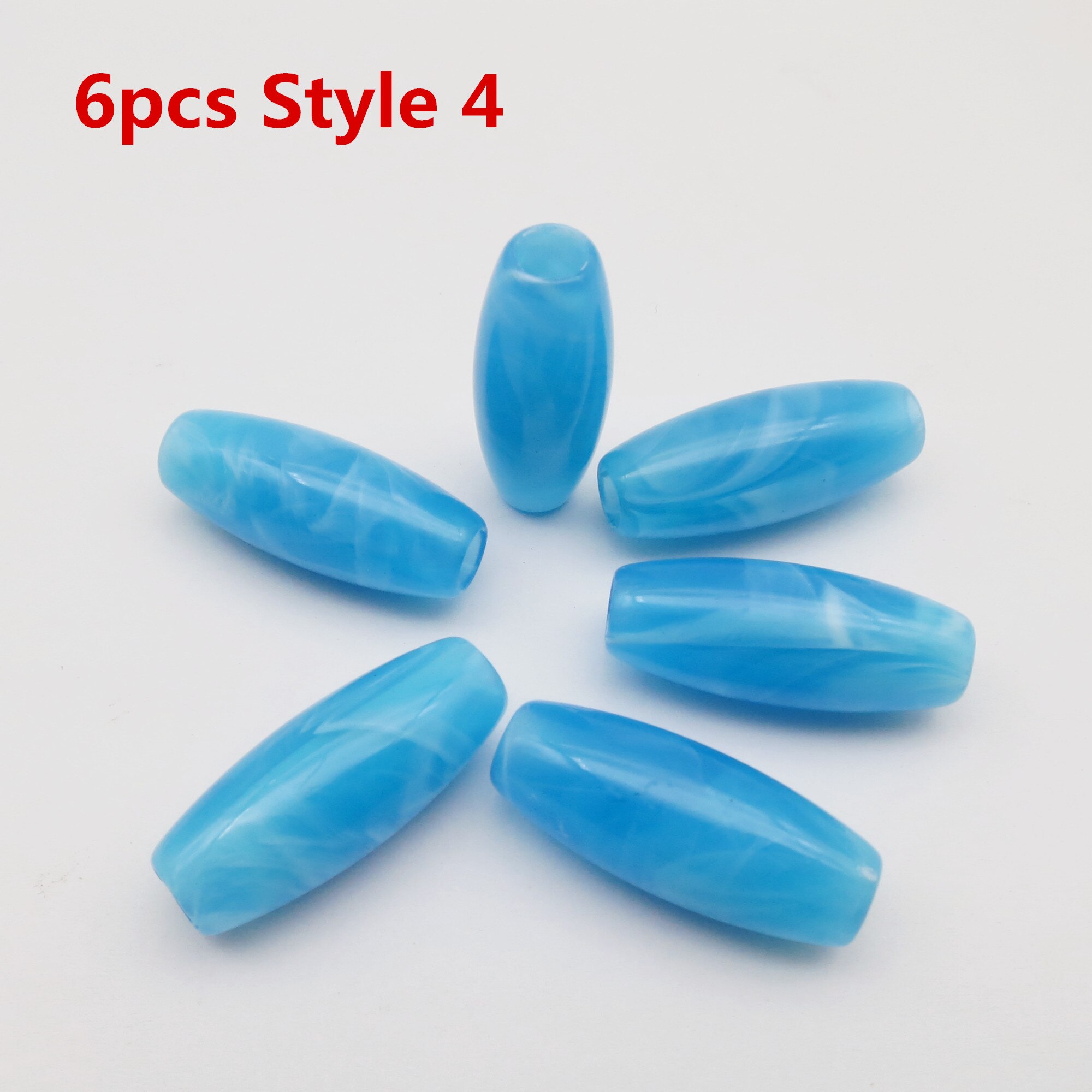 6Pcs/12Pcs Haak Vlechten Acryl Haar Vlecht Dread Baard Dreadlock Kralen Ringen Buis Voor Kinderen Meisjes Vrouwen haar Accessoires: 6pcs Style 4