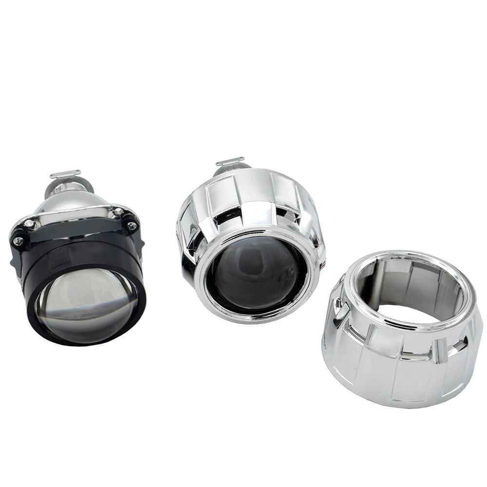 2 Stuks 2.5 Inch Hid Bixenon Projector Lens Lijkwade 35W 5000K Xenon Ballast Lamp Auto Montage Kit Fit voor H1 H4 H7 Auto Model Mofify