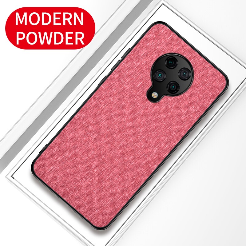 Voor Poco X3 Nfc Case Eenvoudige Doek Pu Soft Tpu Edge Shockproof Cover Voor Xiaomi Pocophone Poco X3 Nfc F2 pro Capa Case: For POCO F2 Pro / Pink