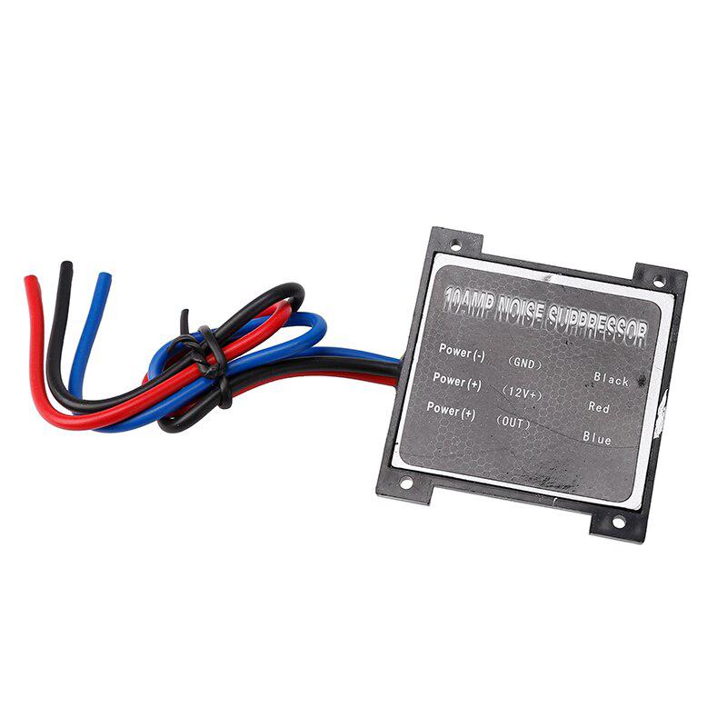 Supresor de ruido de Audio para coche eléctrico, dispositivo de alarma de eliminación de filtro de ruido estéreo de 10 amperios, condensador de potencia, aislador de bucle de tierra,