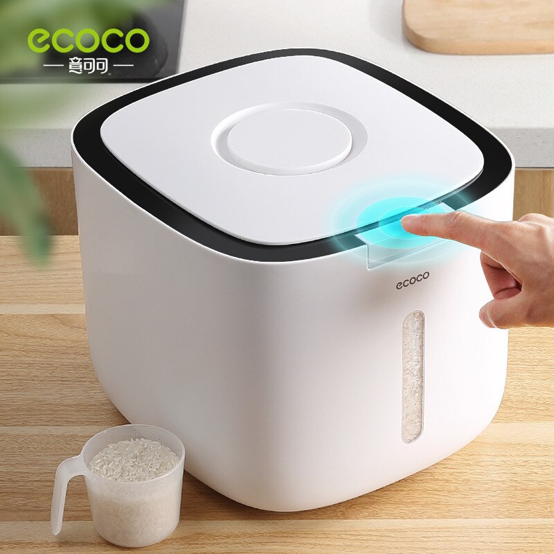 ECOCO – seau Nano de cuisine 5/10KG, étanche aux insectes et à l'humidité, seau de riz scellé, récipient de stockage des aliments pour animaux de compagnie