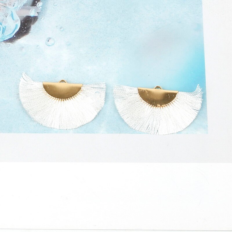 45x2 5mm/fan quaste/gold quasten/schmuck zubehör/schmuck, der/schmuck erkenntnisse/seide quasten/2 teile/beutel: white