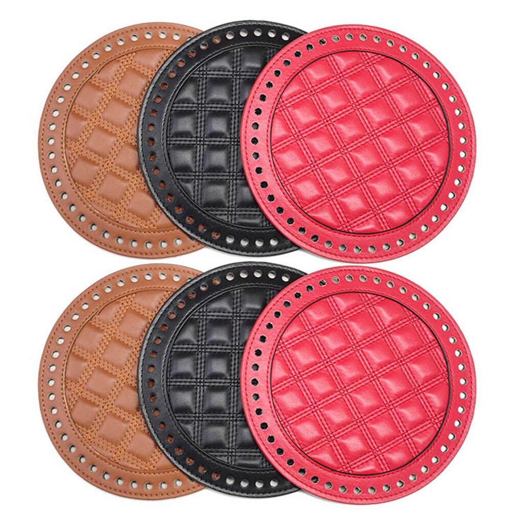 DIY Crochet Bag Nail Bottom Shaper Pad Leather Bag Weaving Bag Insert Cushion PU Base Round