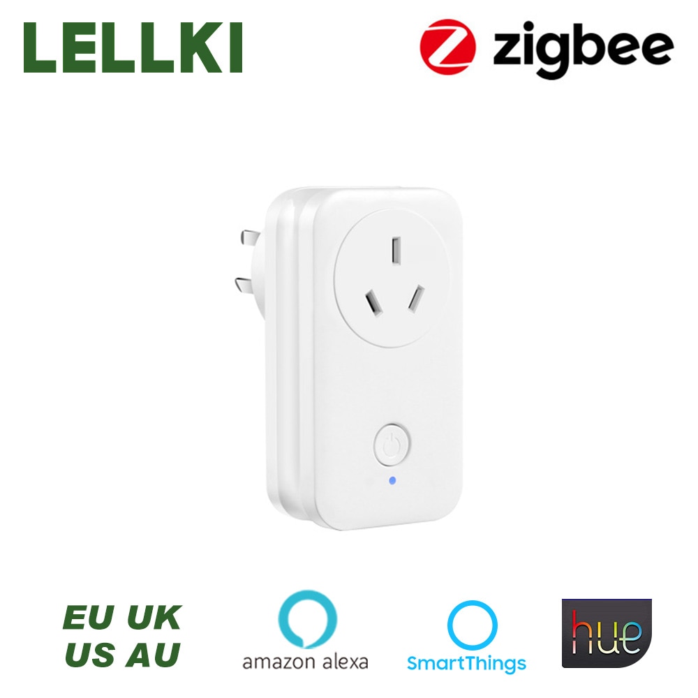 LELLKI Zigbee Smart Socket AU White Wireless Control light Switch Timer Plug for Zigbee Hue SmartThings Echo plus 10A 2200W