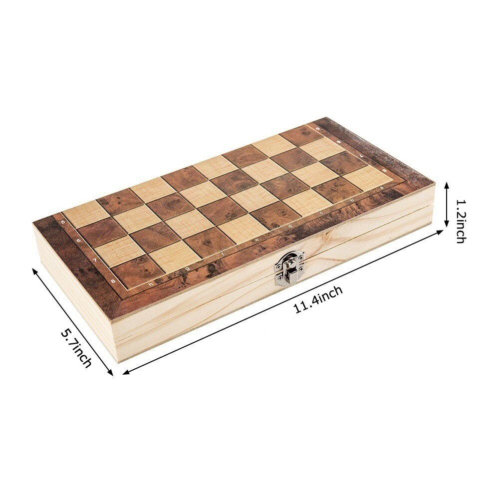 3 in 1 Folding Wooden Chess Set Ajedrez Board Game Checkerboard Checkers Suit Backgammon Suit Table Chess Set