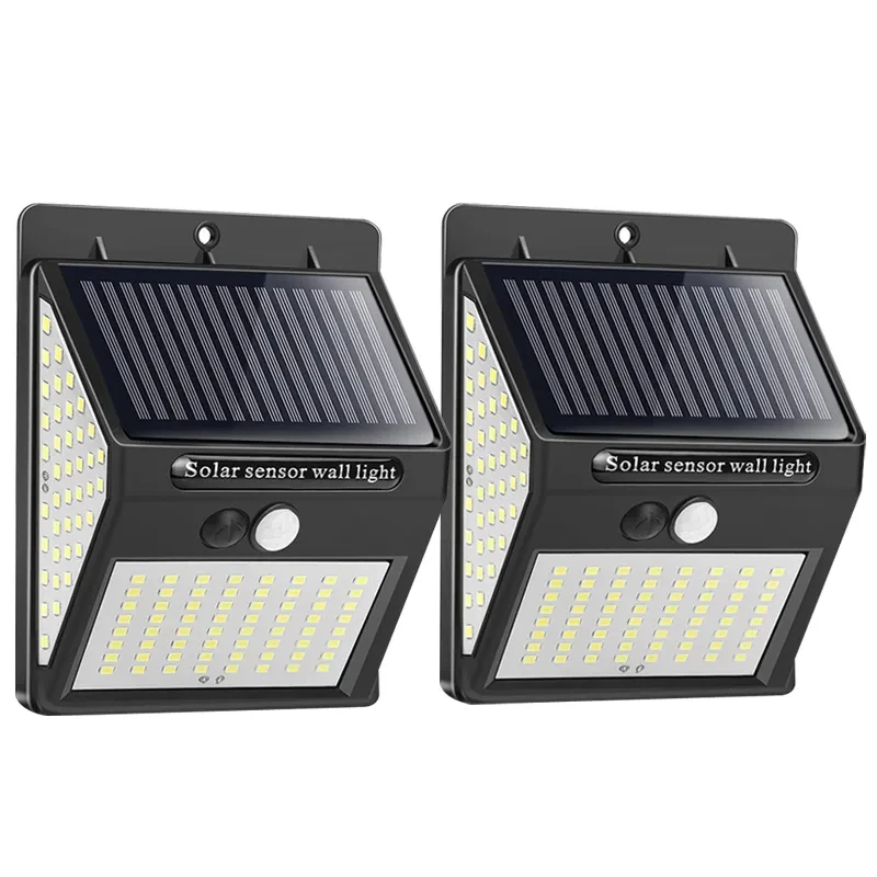 144 LED Solar Light Wireless PIR Motion Sensor Waterproof Wall Lamp Solar Powered Sunlight Street Lamp Garden Decor: sunny yellow