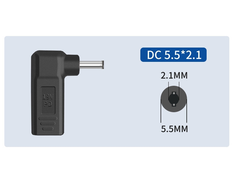 Laptop Power Adapter Connector DC Plug USB Type C Female naar Universele Mannelijke 11*4.5mm voor Lenovo Asus Hp Dell Acer Notebook Charge: Grey