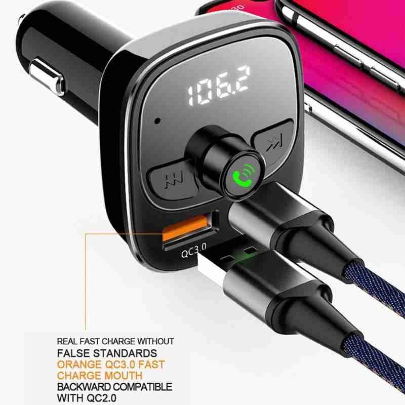Buletooth Handsfree Car Kit FM Transmitter Aux Modulator Buletooth Car MP3 Player Audio Receiver Adapter Dual USB Car Charger