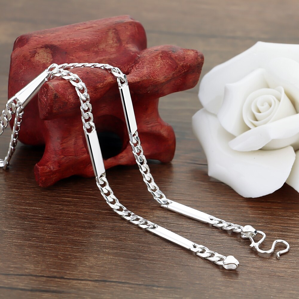 Occident-collar de plata de ley 925 para hombre, joyería de plata sólida, cadena de plata Popular, 47cm, de cumpleaños para novio