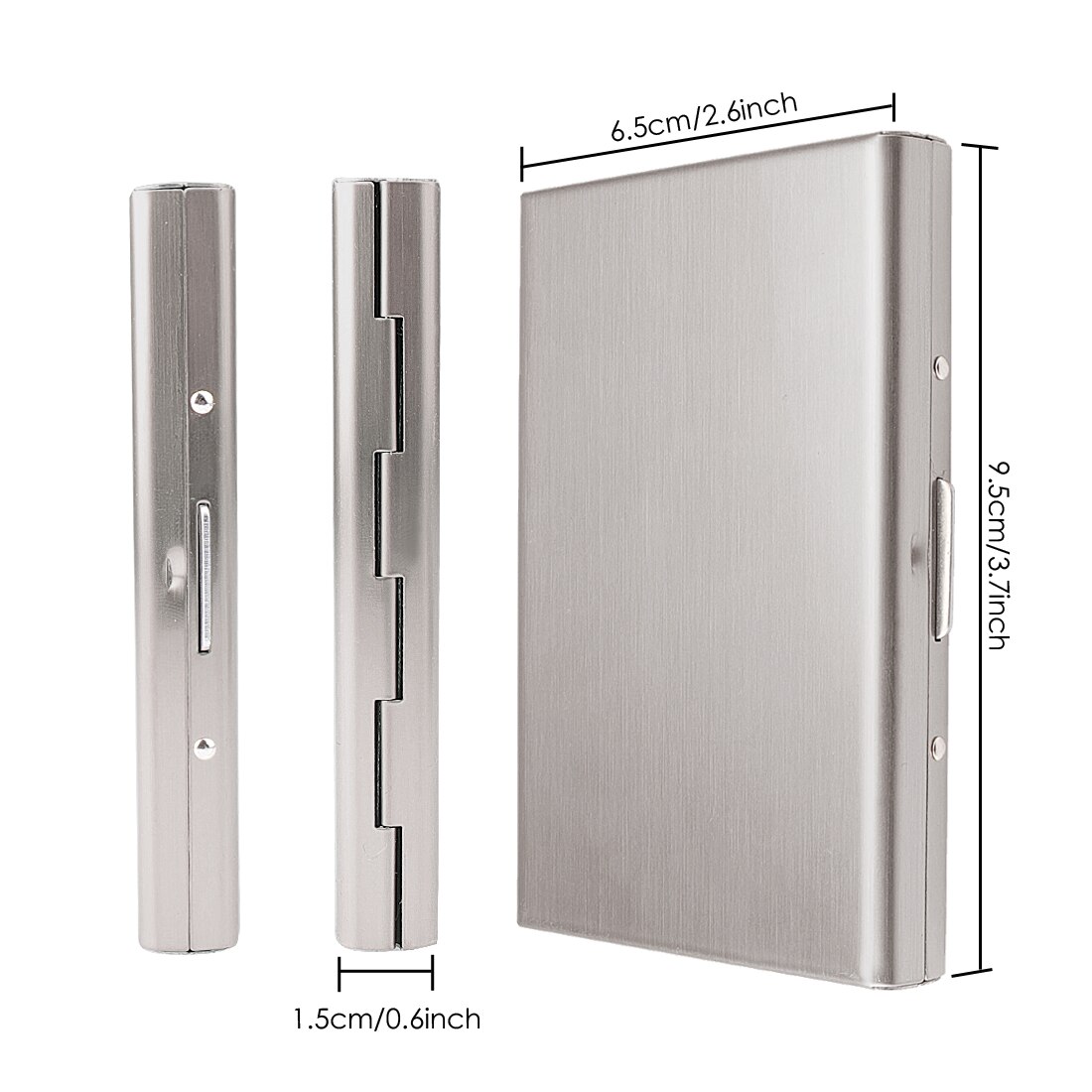 Heren Rvs Card Box Draagbare Mini Credit Id-kaart Business Opslag Effen Kleur Eenvoudige Stijl Metalen Clip Houder voor Werk: Zilver