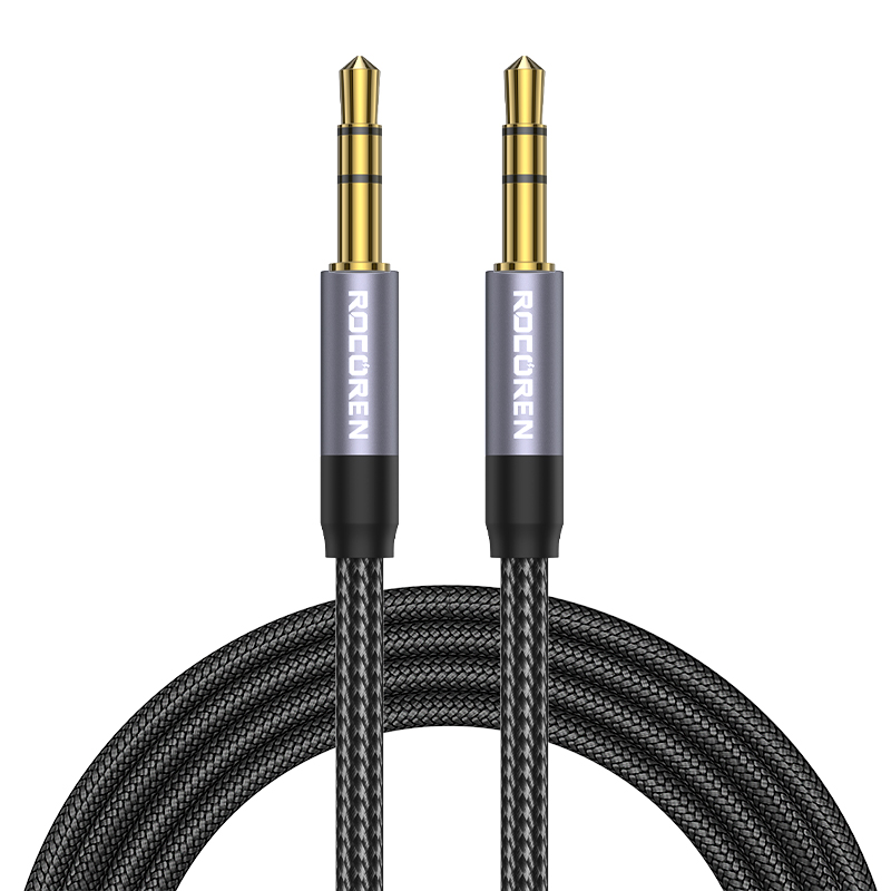 Rocoren lydkabel 3.5 mm- jack hann-til-hann aux-kabel til telefon, hodetelefoner, bil,  mp3 høyttalere, datamaskin, 3.5mm- jack aux-ledning, ledning 5m stk.: <= 0.5m