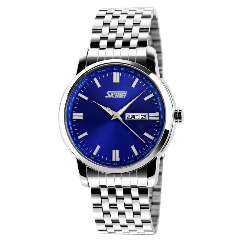 Skmei 9081 Horloge Mannen Dubbele Kalender Quartz Horloge Leisure Heren Horloge Water Vrouwen Horloge